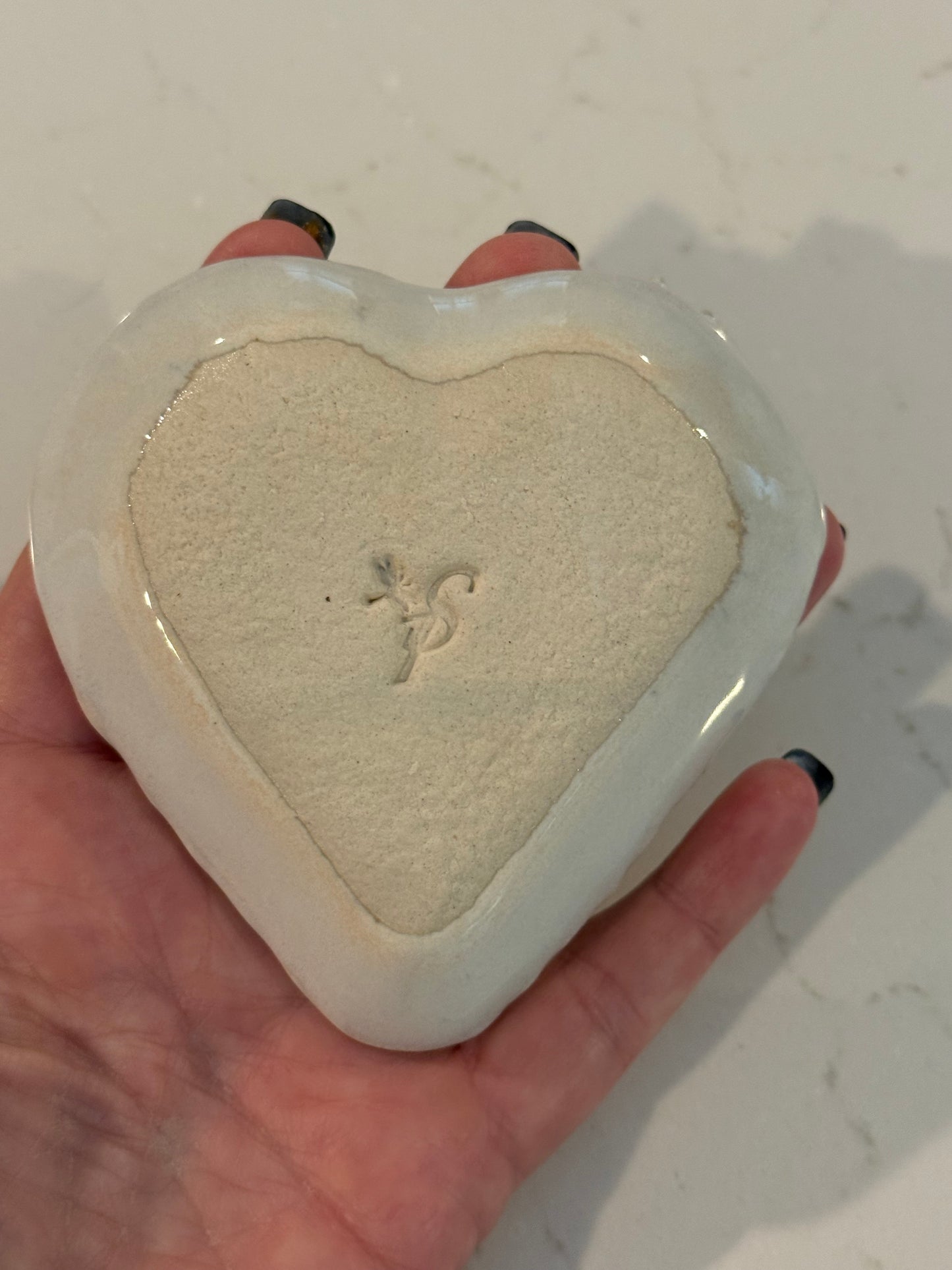 Purple Aster Heart Trinket Dish