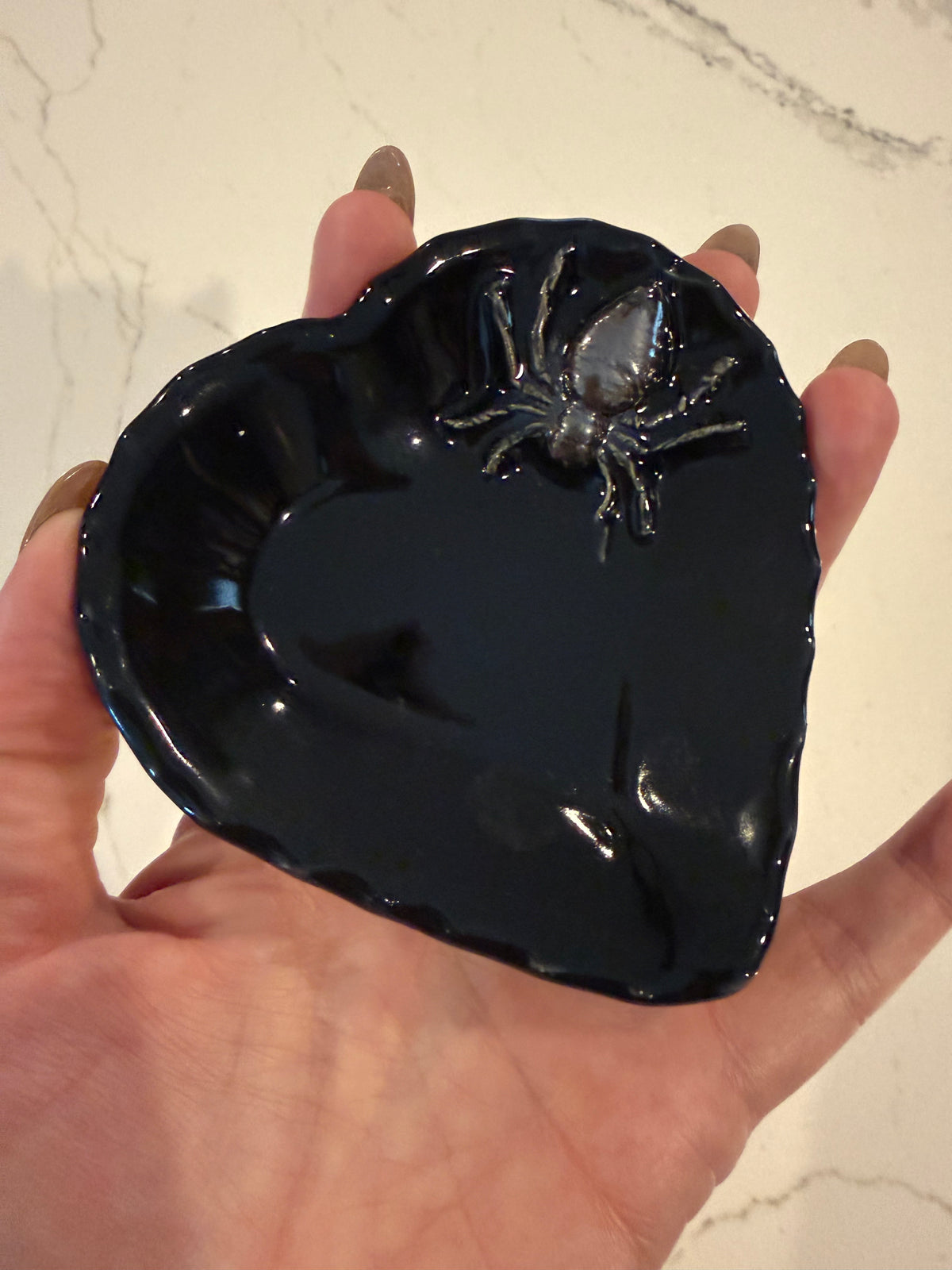 Chrome Spider Heart Trinket Dish