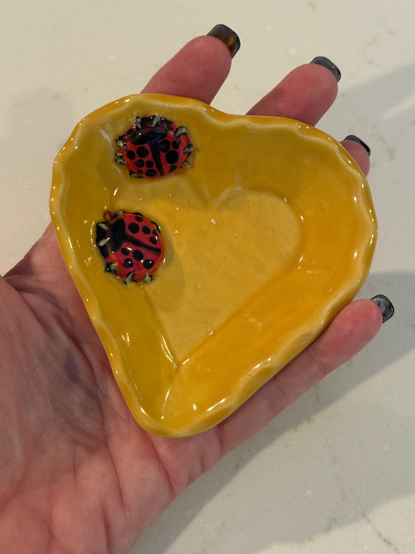 Yellow Ladybug Trinket Dish