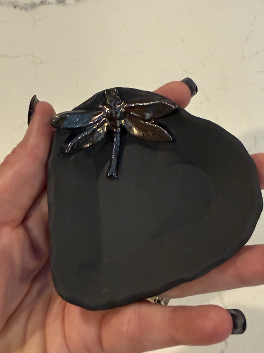 Antique Gold Dragonfly trinket dish