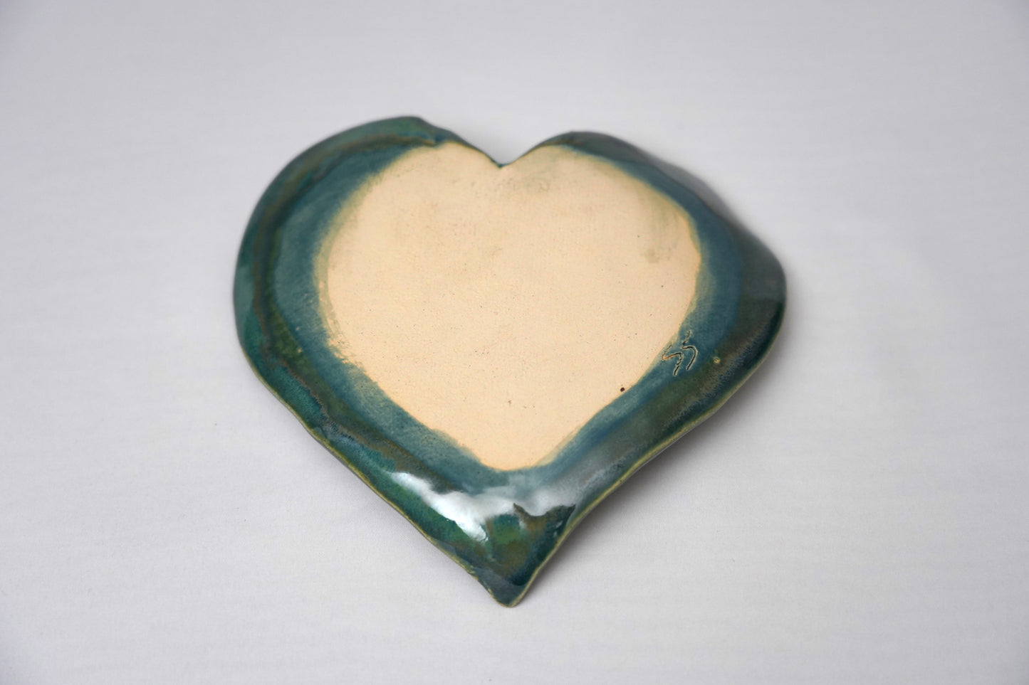 Metallic Green Heart Trinket Bowl