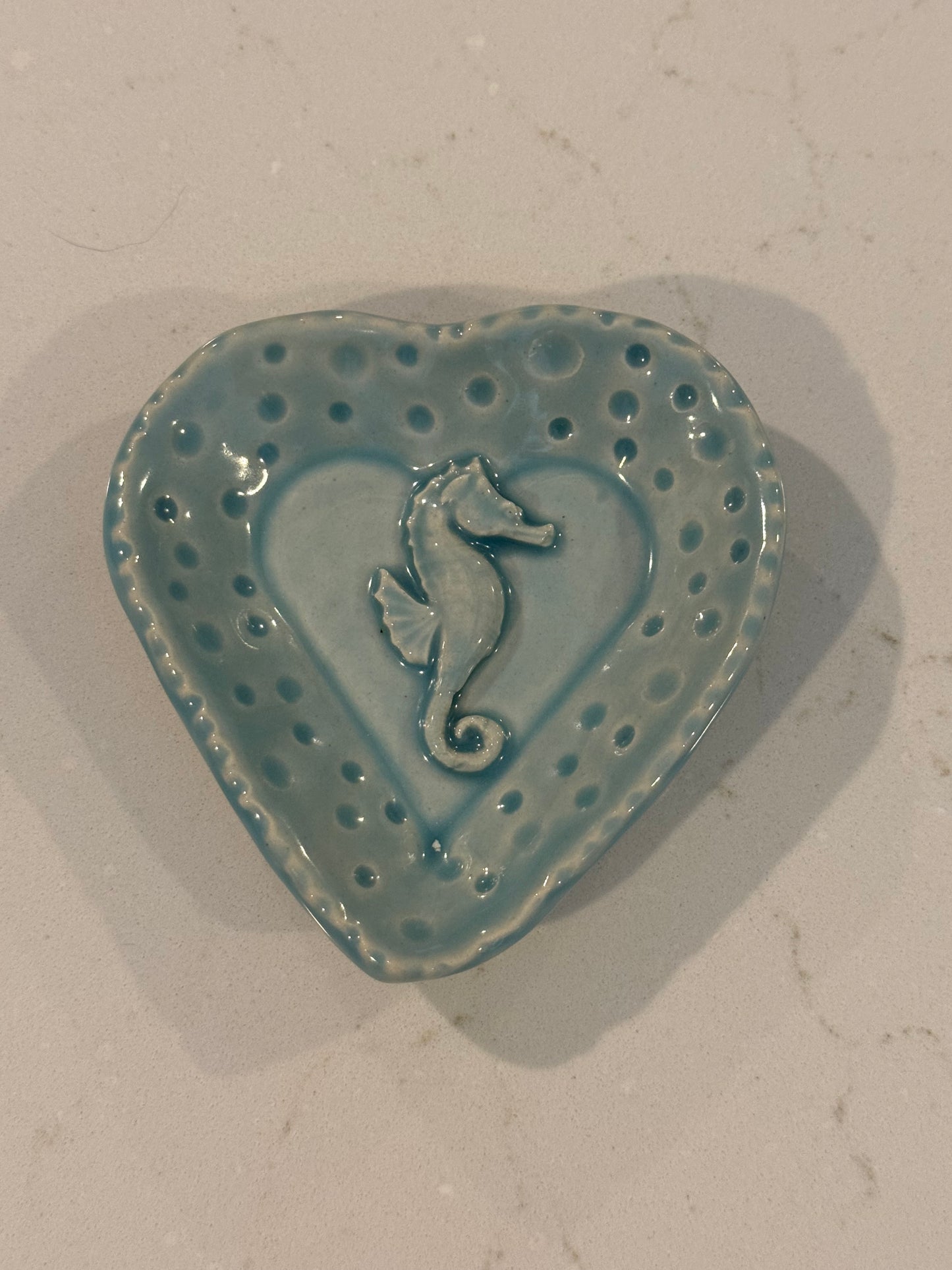 Aqua Seahorse Trinket DIsh