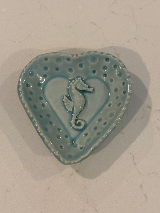 Aqua Seahorse Trinket DIsh