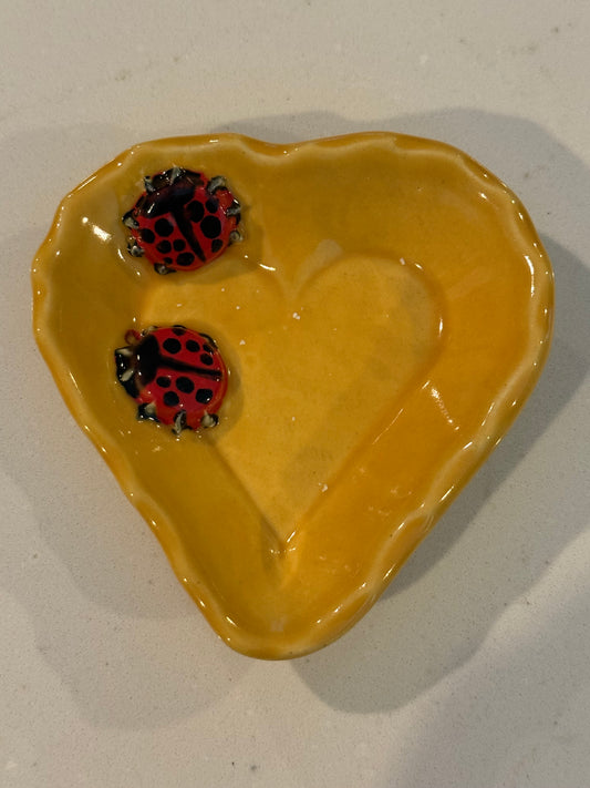 Yellow Ladybug Trinket Dish